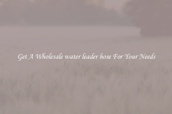 Get A Wholesale water leader hose For Your Needs