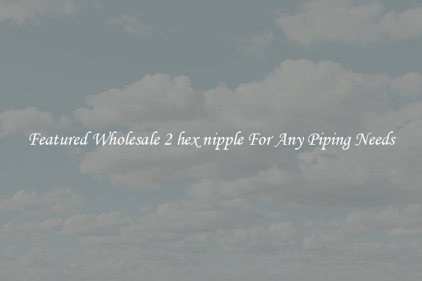 Featured Wholesale 2 hex nipple For Any Piping Needs