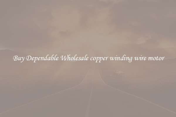 Buy Dependable Wholesale copper winding wire motor