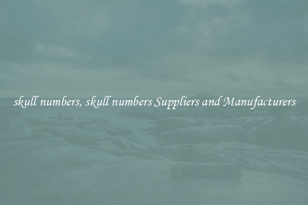 skull numbers, skull numbers Suppliers and Manufacturers