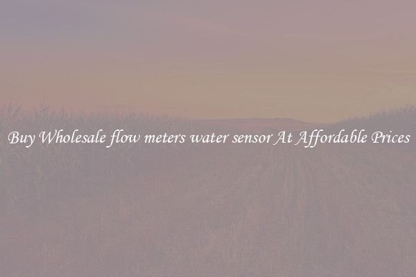 Buy Wholesale flow meters water sensor At Affordable Prices
