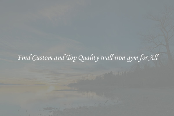 Find Custom and Top Quality wall iron gym for All