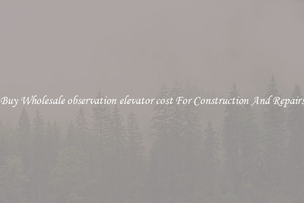 Buy Wholesale observation elevator cost For Construction And Repairs