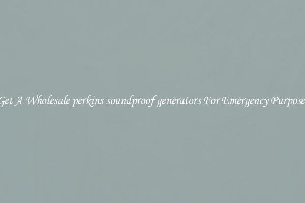 Get A Wholesale perkins soundproof generators For Emergency Purposes