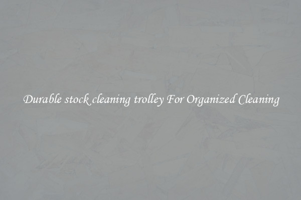 Durable stock cleaning trolley For Organized Cleaning